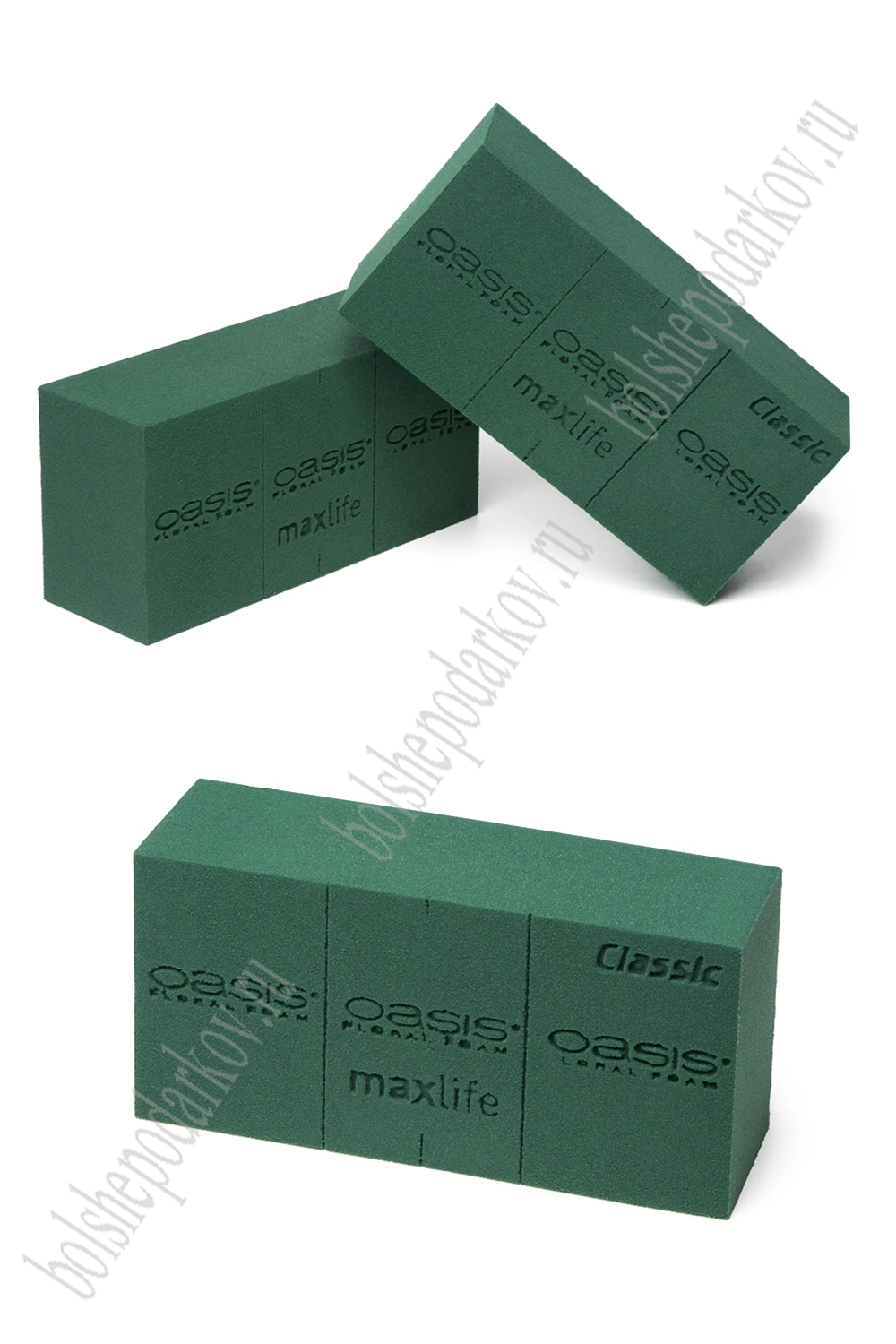 Флористическая пена "Oasis Classic Fresh Floral" 23*11*7,5 см (35 шт)