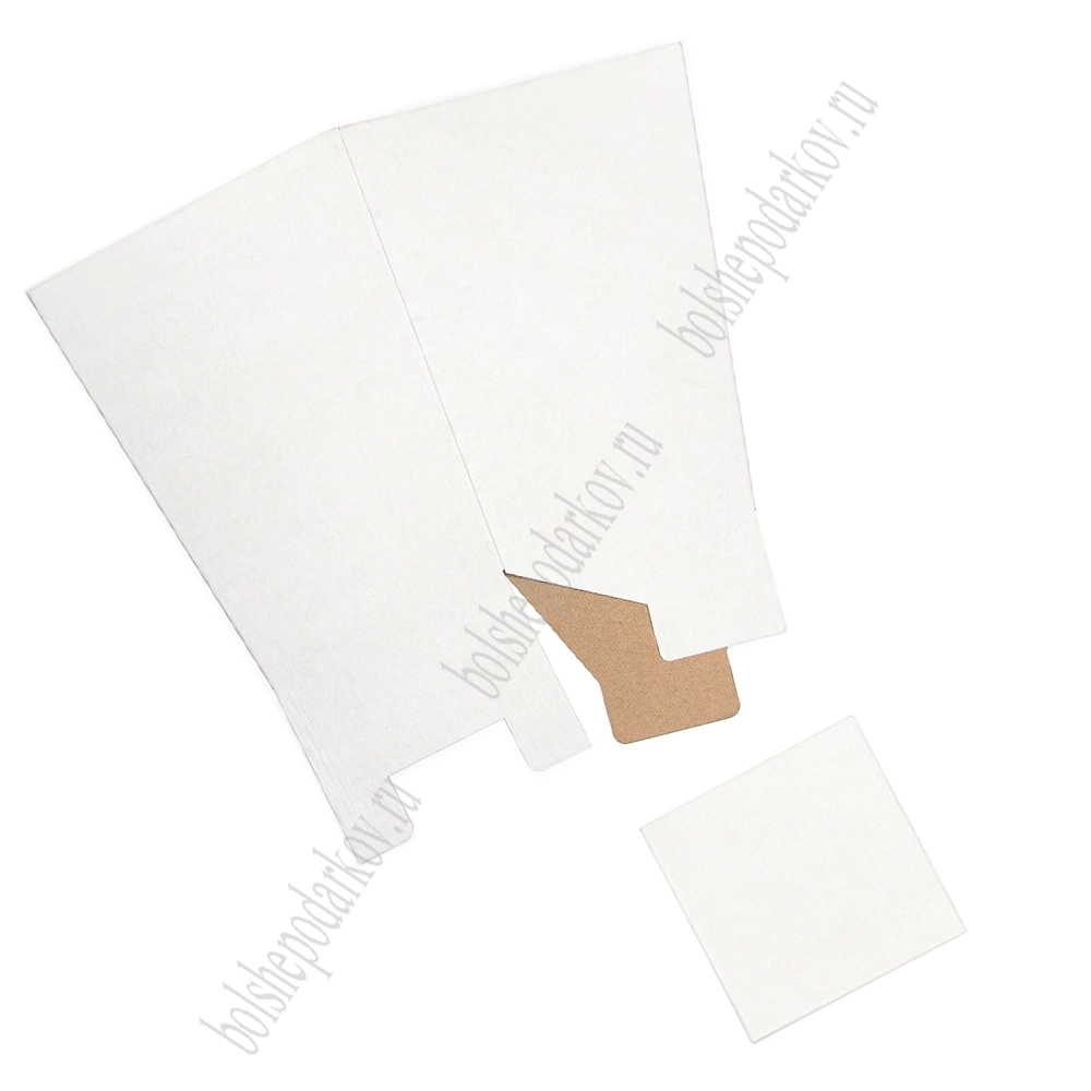 Коробка переноска для цветов XL (с дном) 27*38*50 см, белый-крафт