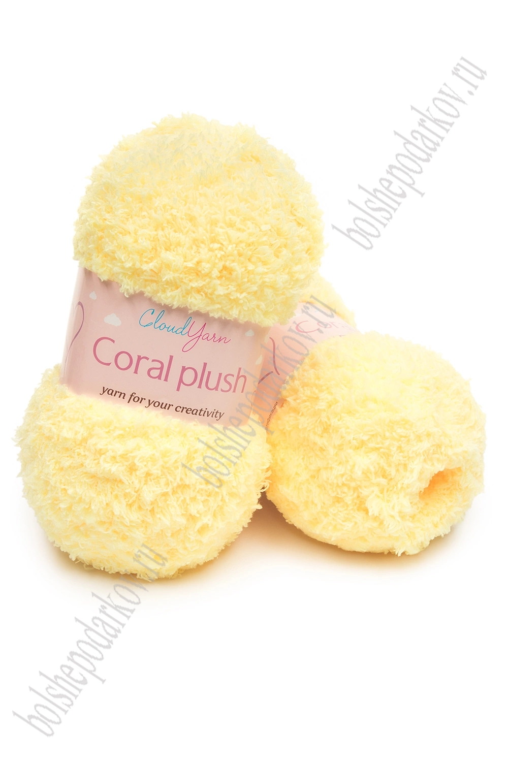 Пряжа "Coral plush" 100 гр (5 шт) SF-7843, желтый