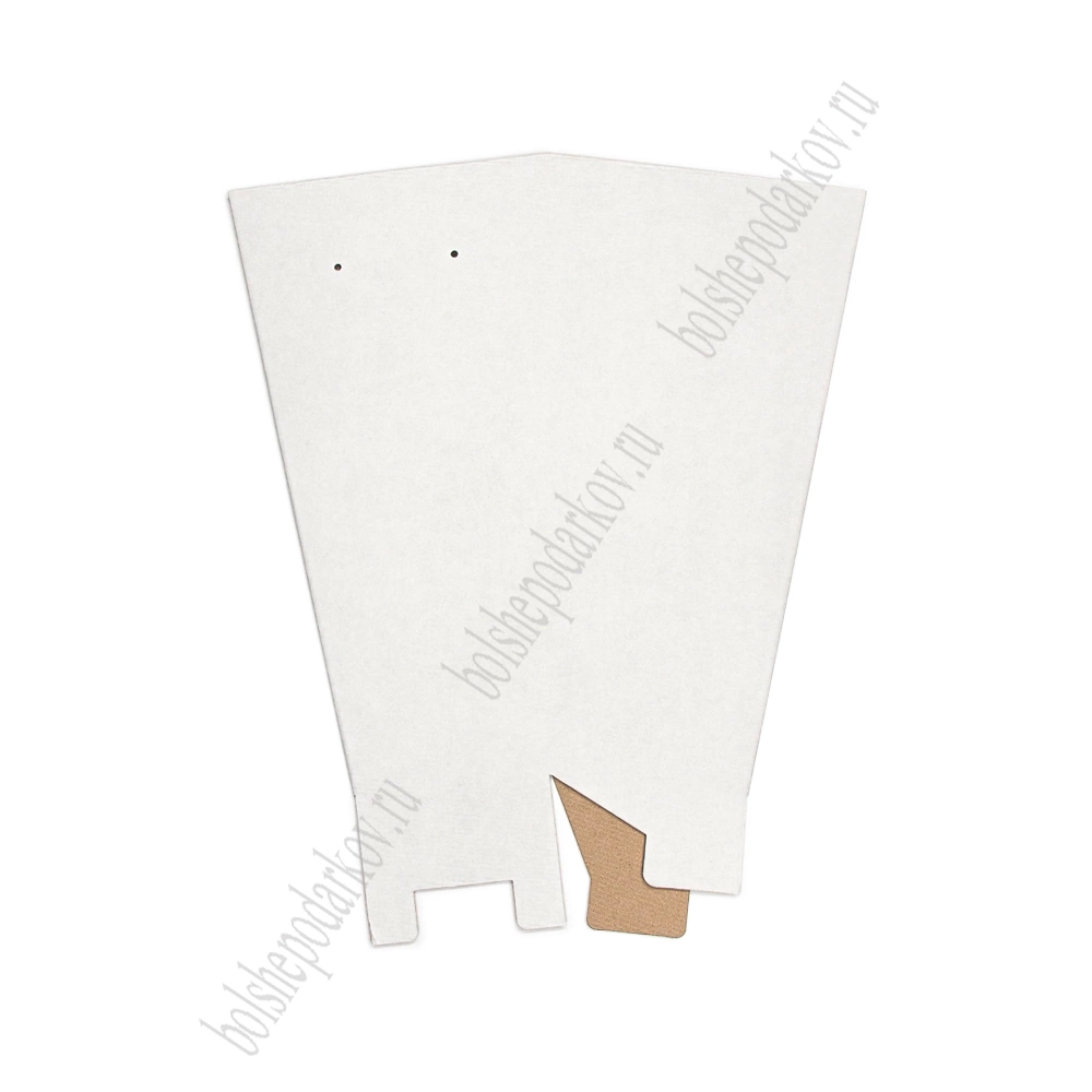 Коробка переноска для цветов Long M (без дна) 15*25*47 см, белый-крафт