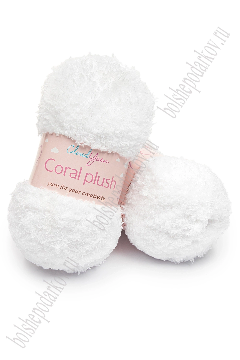 Пряжа "Coral plush" 100 гр (5 шт) SF-7843, белый