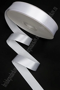 Лента атласная 2,5 см*10 ярд (SF-5925) белый №01