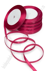 Лента атласная 0,6 см*25 ярд (10 бобин) SF-1362, малиновый №072