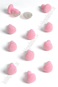 Фурнитура "Носики для игрушек бархатные" 11*10 мм, с заглушками (50 шт) SF-6100, розовый №1